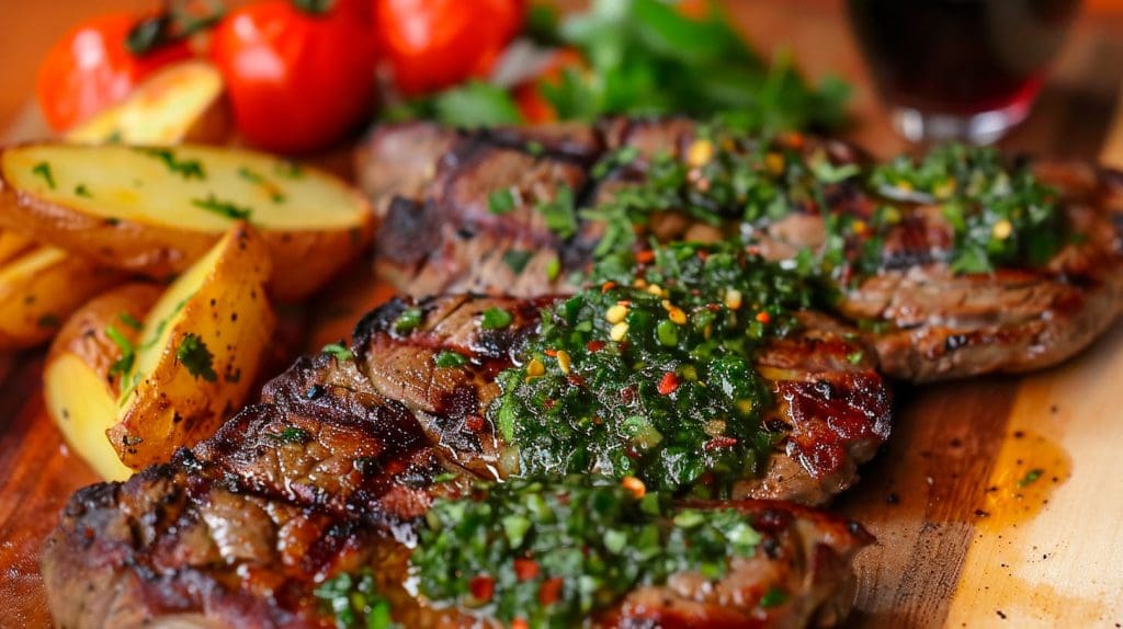 Bistec a la parrilla con chimichurri